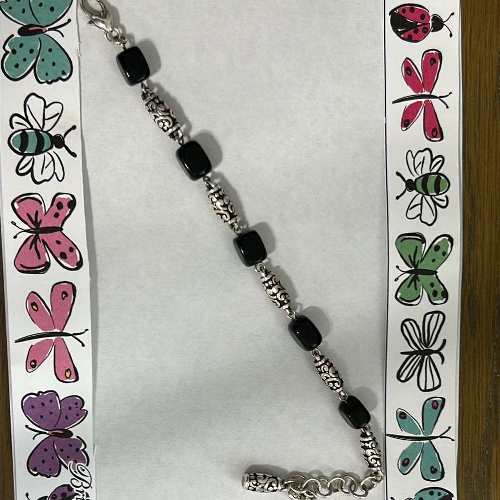 Brighton Black and Silver Beaded Bracelet